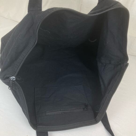 Michael Franti & Spearhead Black Heart Tote Bag Black Cotton Canvas Graphic Zip - Picture 4 of 8